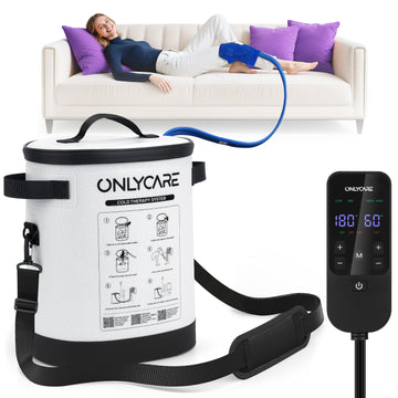 Cold Therapy Machine, Program Timer Ice Machine for Knee After Surgery, Portable Ice Therapy Machine with Quiet Pump, w/Compression Pad for Ankle, Arm Joints, Sports Injuries, Cryotherapy Pain Relief